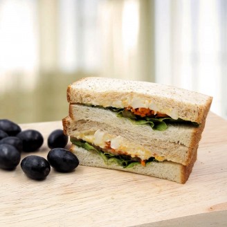 Classic Egg Sandwich with Fruit