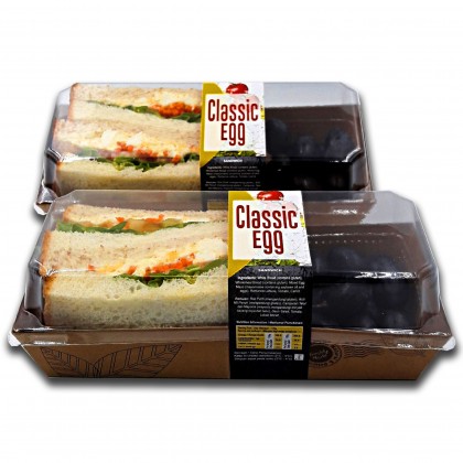 Classic Egg Sandwich with Fruit